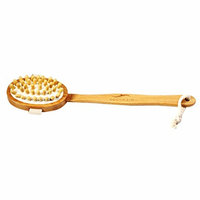 Prettyia Bamboo Bath Brush Back Scrubber with Long Handle for Exfoliating Skin Massage