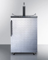 Summit SBC635MDPL Commercial 5.7 cu. ft. Freestanding Beer Dispenser with Diamond Plated Door Auto Defrost and Digital
