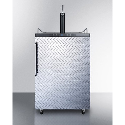 Summit SBC635MDPL Commercial 5.7 cu. ft. Freestanding Beer Dispenser with Diamond Plated Door Auto Defrost and Digital