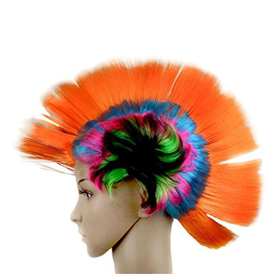 ABASSKY Hallowmas Masquerade Punk Mohawk Mohican Hairstyle Cockscomb Hair Wig