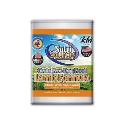 NutriSource Grain-Free Lamb Formula Wet Dog Food, 13 oz