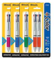 Bazic Silver Top 4-Color Pen with Cushion Grip Quantity: Case of 12