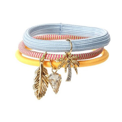 Juicy Couture Women's Set of 3 Hair Elastics (Mali Blue)