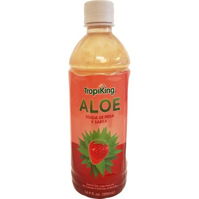 Tropiking Strawberry-Aloe Drink 16.9 oz fl - Bebida Fresa y Savila (Pack of 18)