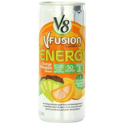 V8 +Energy, Juice Drink with Green Tea, Orange Pineapple, 8 oz.(Each Can), Pack of 24