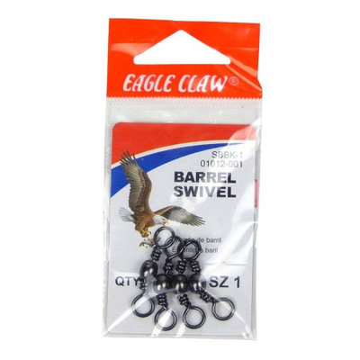 Eagle Claw Barrel Swivel Black Size1 4Pk