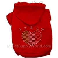 Italian Rhinestone Hoodies Red M (12)