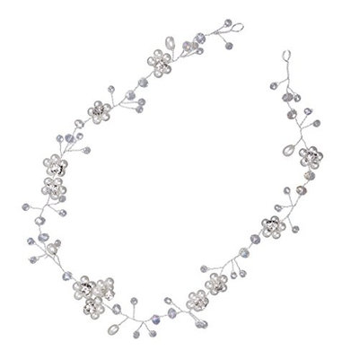 Dovewill Vintage Wedding Bridal Silver Crown Tiara Hair Accessories Headband Jewelry