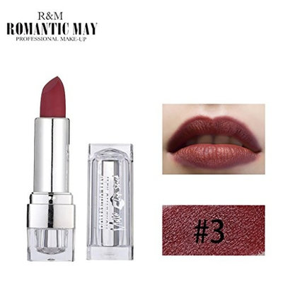 OUFENLI Women Lipstick, Waterproof Long Lasting Moisturizer Romantic May Lipstick Matte Lip Cosmetic Beauty Makeu Gift for Professional Makeup or Daily Use