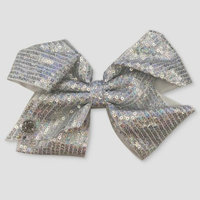 Girls' Nickelodeon JoJo Siwa Silver Sequined Bow Hair Clip - White