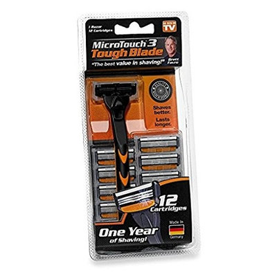 MicroTouch Tough Blade Razor with 12 Cartridges As Seen On TV!!!
