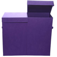 Modern Littles Color Pop Folding Double Laundry Basket, Solid Purple