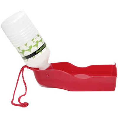 OxGord Pet 10 oz. Portable Water Bottle Bowl Dispenser Travel Feeder Dog Cat Drinking Fountain