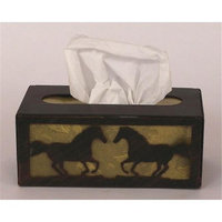 Coast Lamp Manufacturer 15-R19E Iron Running Horse Rectangle Tissue Box Cover - Burnt Sienna