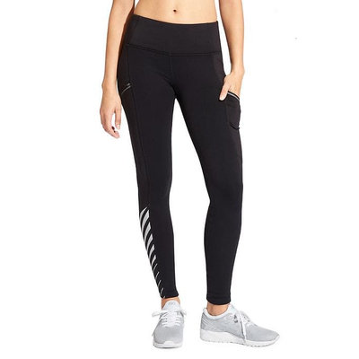 Athleta Womens Reflective Detail Powerlift Tight 2.0 Size L Tall - Black