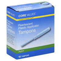 Core Values Tampons Pearl Super 18 count