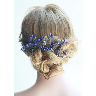 Missgrace Bridal and Women Crystal Navy Blue Hair Jewelry Wedding Blue Hair Comb Women Crystal Hair Clip Headpiece for Wedding and Party Vintage Hair Comb Bridal Hair Accessories