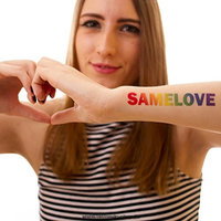 5 x SAMELOVE Rainbow Tattoo - big lettering, LGBT, Gay (5)