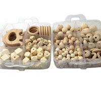 Amyster DIY Nursing Jewelry Combination Package Crochet Beads Blending Natural Round Geometry Wooden Beads Wood Ring Creative Freedom