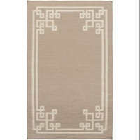 3.25' x 5.25' Resplendent Light Taupe and Sky Gray Hand Woven Wool Area Throw Rug