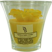 Daisy Garden Scented By Daisy Garden Scented YELLOW DAISY FLOWER VASE CANDLE - ONE 5.3x5 inch FLARED GLASS VASE WITH FLOWER. BURNS UP TO 90 HRS.