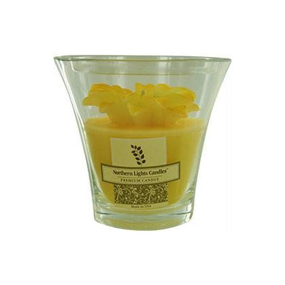 Daisy Garden Scented By Daisy Garden Scented YELLOW DAISY FLOWER VASE CANDLE - ONE 5.3x5 inch FLARED GLASS VASE WITH FLOWER. BURNS UP TO 90 HRS.