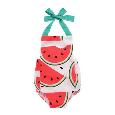 FANOUD Toddler Newborn Baby Girls Watermelon Print Strap Rompers Jumpsuit