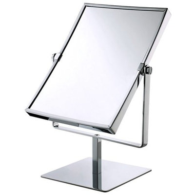 VELMA - AE108 - Two-sided cosmetic mirror / magnifying mirror / men's shaving mirror / make-up mirror - 3x magnification + normal size - can be turned in all directions - high-gloss chromed brass - no plastic - 100% rust-free - premium quality!