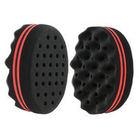 NUOLUX Double Sides Oval Magic Twist Hair Sponge Afro Braid Style Coils Wave Hair Curl Sponge Brush, 2pcs Pack