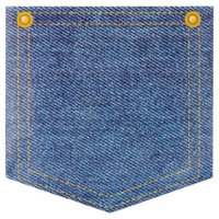 6ct Denim Pocket Print Silverware Holder