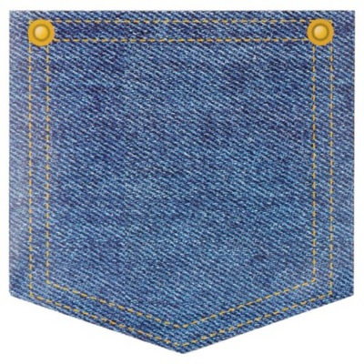 6ct Denim Pocket Print Silverware Holder