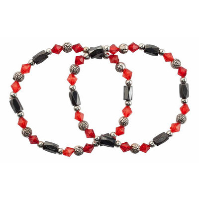 EasyComforts Rose Hematite Bracelets, Set of 2