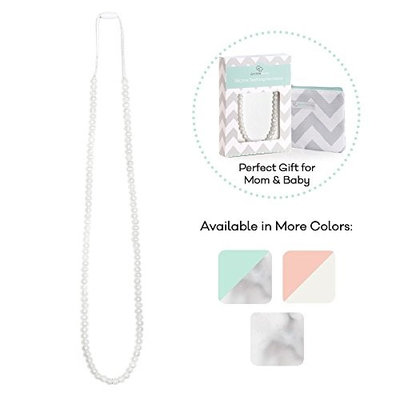 Goobie Baby Zoe Silicone Teething Necklace for Mom to Wear, Safe BPA Free Beads to Chew