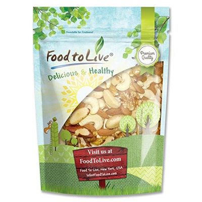 Food to Live Healthy Mix of Raw Nuts (Cashews, Brazil Nuts, Walnuts, Almonds) (8 Ounces)