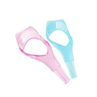2PCS Plastic Eyelash Mascara Guard Applicator With Comb -Beauty Make Up Eyes Mascara Shields Applic Upper Makeup Tools(Color Random)