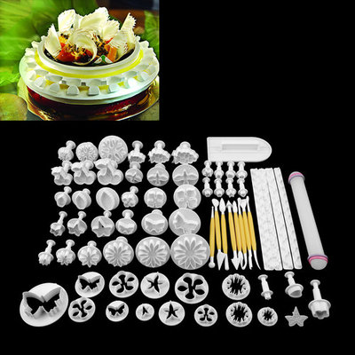 68Pcs/set Fondant Cake Cookie maker Sugar Craft Decorating Plunger Flowers Modelling Tools Set DIY Cake Cutters Molds Sugarcraft