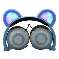 Edm Imports Inc Jamsonic Multicolored LED Light Up Foldable Panda Ear Headphones use for Phones, PC, MP3, MP4, Kids, Childrens, Boys, Girls