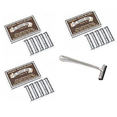 Trac II Chrome Handle + Colonel Ichabod Conk Track II Razor Blades 10 ct. (Pack of 3) + FREE Curad Dazzle Bandages 25 Ct