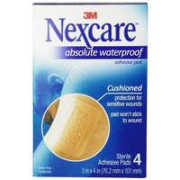 3 Pack - Nexcare Waterproof Adhesive Gauze Pad 3 Inches x 4 Inches, 4 Each