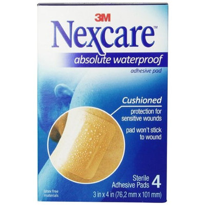 3 Pack - Nexcare Waterproof Adhesive Gauze Pad 3 Inches x 4 Inches, 4 Each