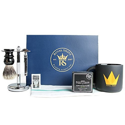 RoyalShave Beginner Shaving Set- Wet Shave Set Featuring Edwin Jagger Double Edge Safety Razor!