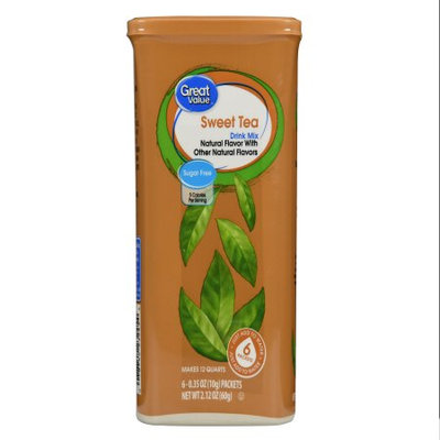 Wal-mart Stores, Inc. Great Value Sweet Tea Drink Mix Sugar Free, 6 ct, 2.12 oz