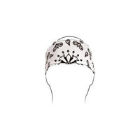 HEADBAND, POLYESTER, WHITE PAISLEY