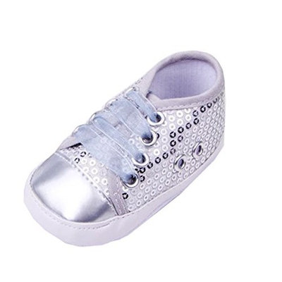 YL Baby Girl's Sequined Indoor First Walking Sports Sneakers Shoes