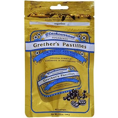 Blackcurrant Sugarfree Pastilles Refill Bag by Grether's (40 Pastilles)