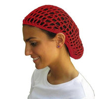 Red Hair Net - Snood - Crochet Hair Net Snood In Red