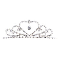 Frcolor Rhinestone Princess Tiara Crown Pegeant Tiara Comb Crown Hair Decoration for Kids Girls