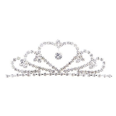 Frcolor Rhinestone Princess Tiara Crown Pegeant Tiara Comb Crown Hair Decoration for Kids Girls