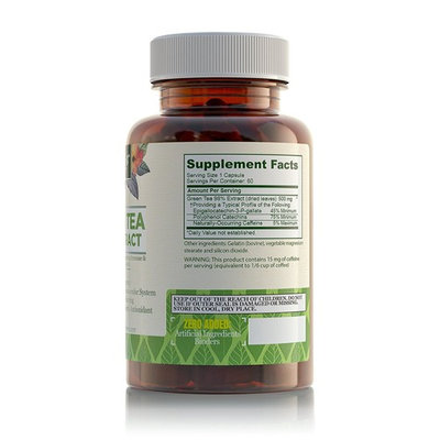 EGCG Green Tea Extract Capsules - Powerful Metabolism Booster For Weight Loss, Energy and Heart Health - Green Tea Pills are Natural Caffeine Pills with Antioxidants & Free Radical Scavengers - 500mg