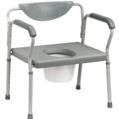 Drive Medical Deluxe Bariatric Commode Gray, Large, 22